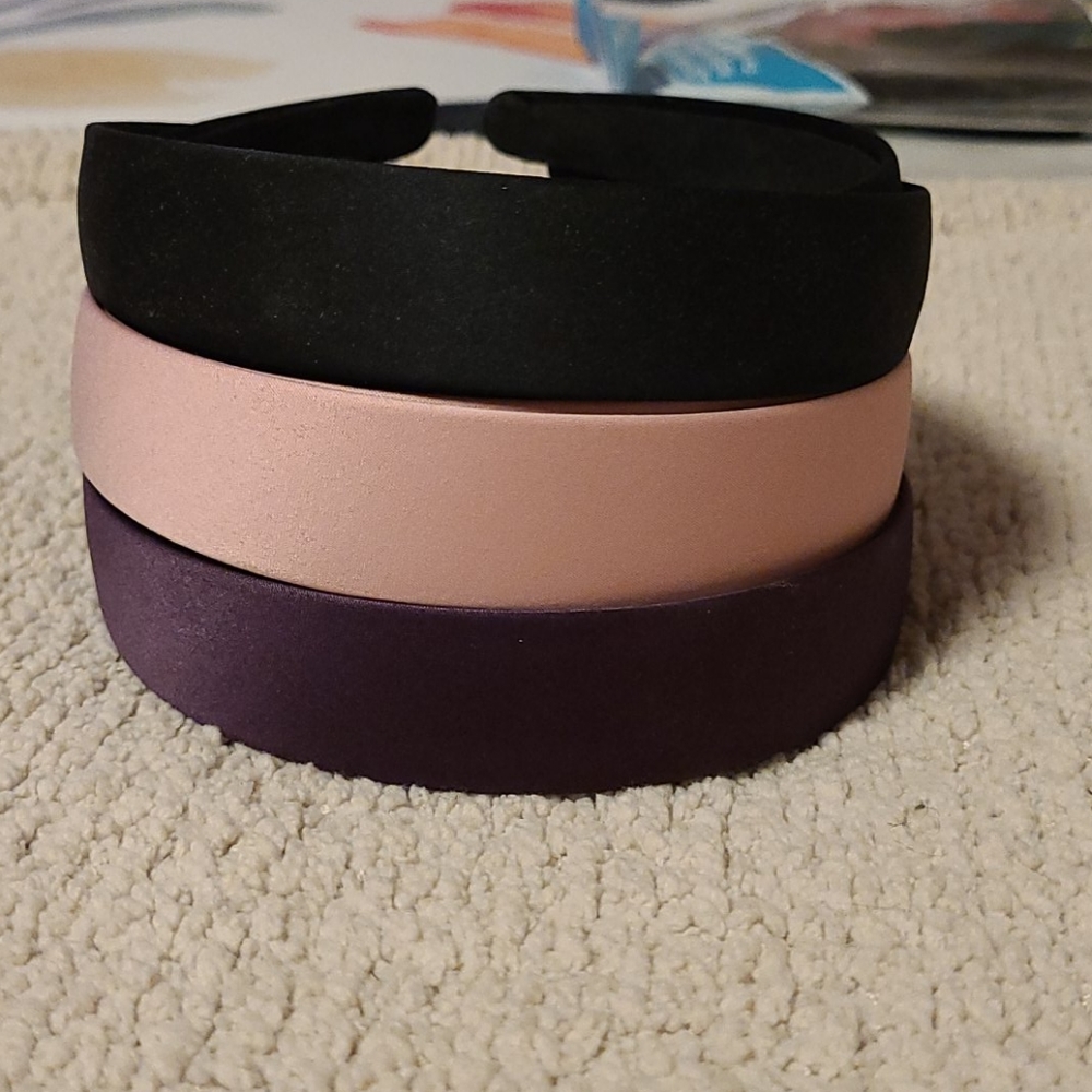 HEADBANDS: Satin covered suede lined headbands - Picture 3 of 6